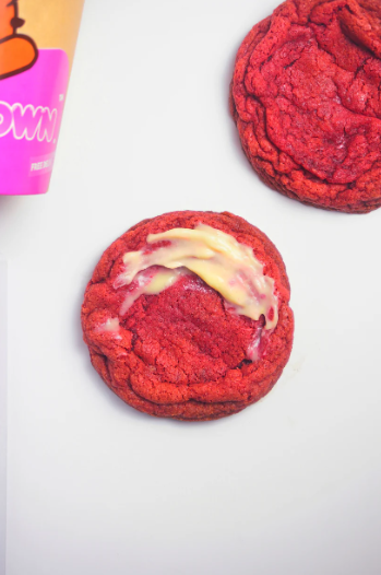 2 Red Velvet Cookies with Frosted Cream Cheese!