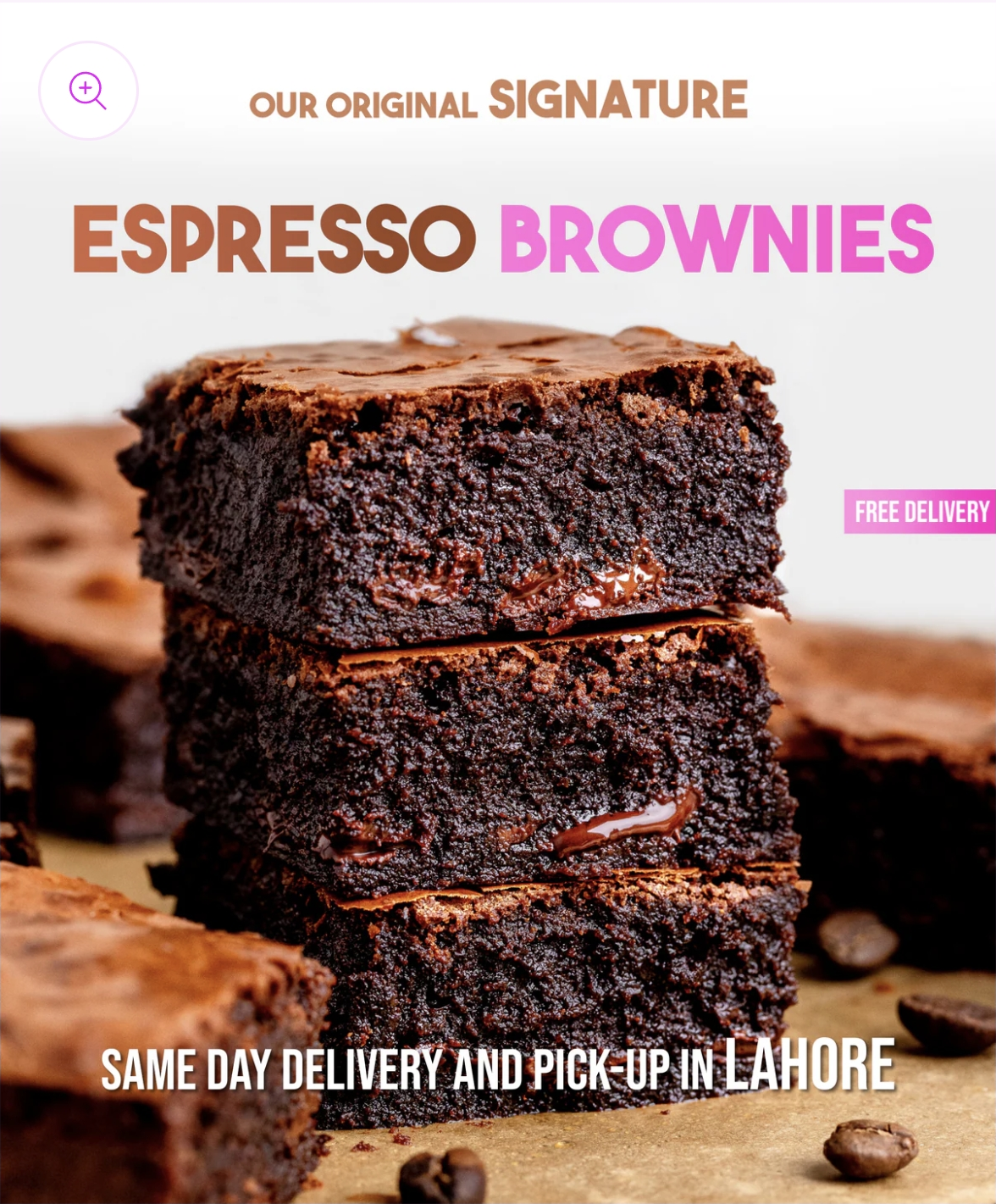 4 Thick Fudge Brownies - Free Delivery!